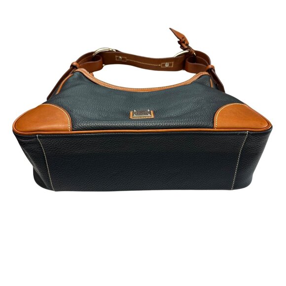 Dooney & Bourke Shoulder Bag Navy Blue Brown Leather Wallet Set Harrison Hobo - Picture 4 of 16
